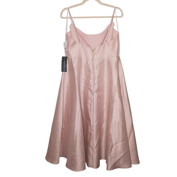 NEW Alfred Sung Spaghetti-Strap Satin Midi Dress‎ Cameo/Blush Pink Size 14 D799 - Picture 6 of 15